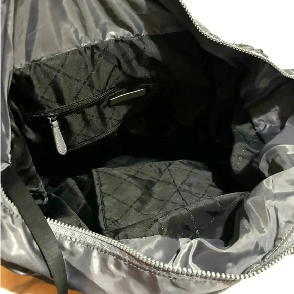 Michael kors Rae large heather gray nylon quilted  drawstring tote bag - Picture 6 of 14